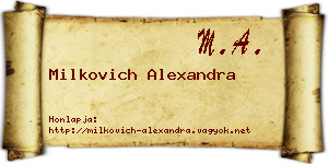 Milkovich Alexandra névjegykártya