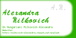 alexandra milkovich business card